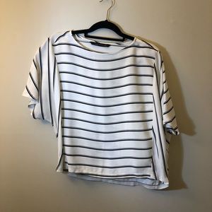 Zara black n white stripe top